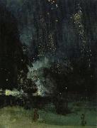 James Abbott Mcneill Whistler nocturne i svart och guld den fallande raketen Germany oil painting artist
